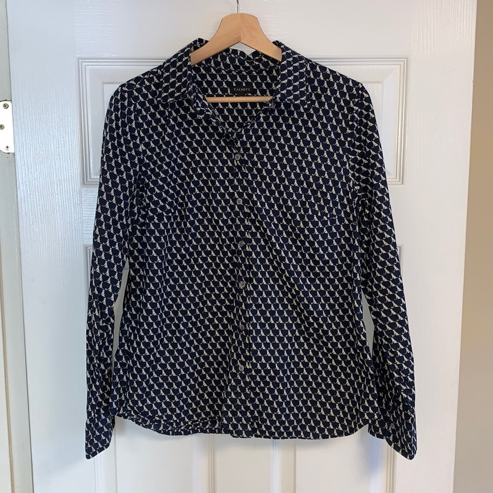 Talbots button-down with dog pattern, 10